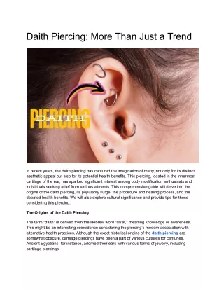 daith piercing more than just a trend