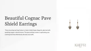 Beautiful Cognac Pave Shield Earrings