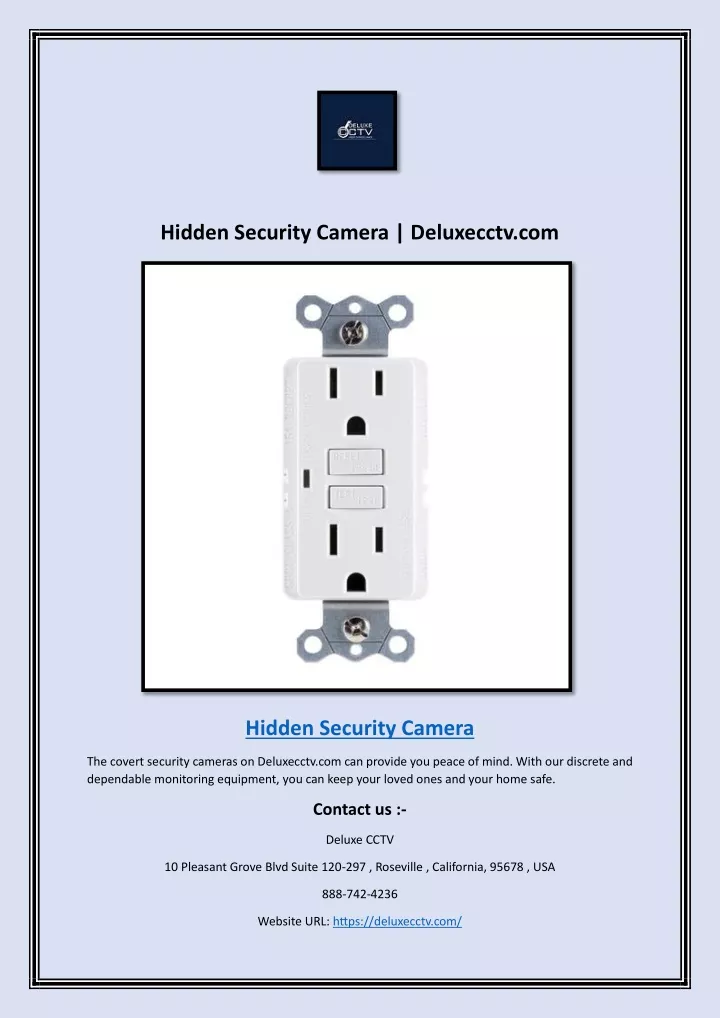 hidden security camera deluxecctv com