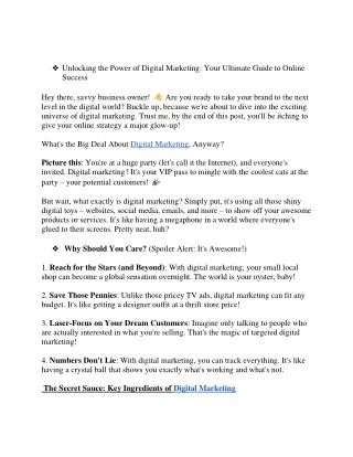 From Small Town to Supernova: How Digital Marketing Can Launch Your Business