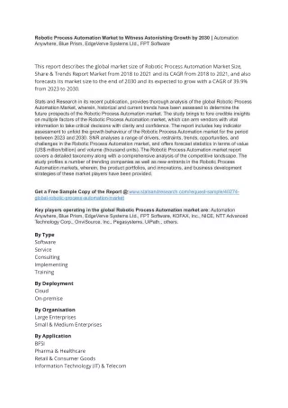 robotic process automation market to witness