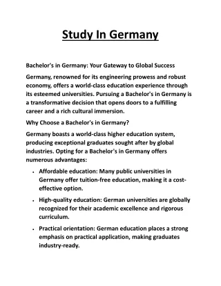 Study In Germany
