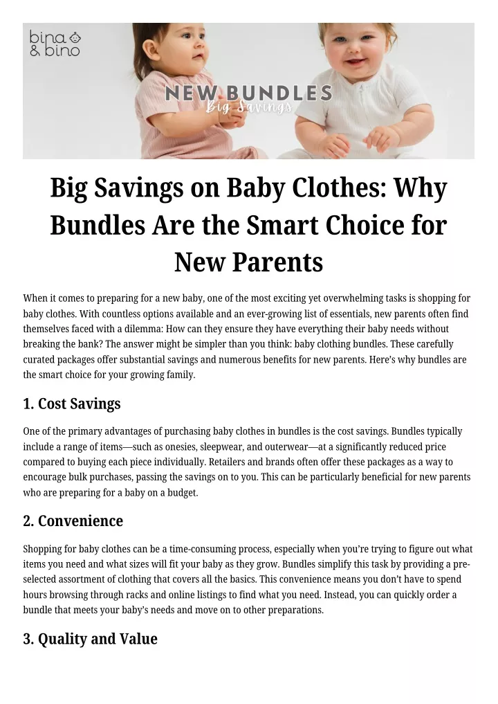 big savings on baby clothes why bundles