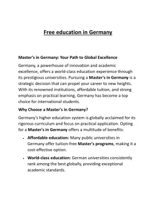 Free education in Germany