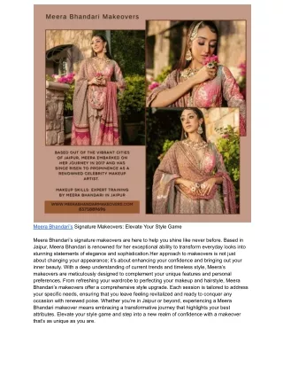 meera bhandari s signature makeovers elevate your