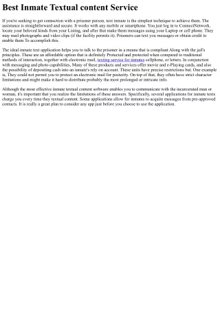 best inmate textual content service