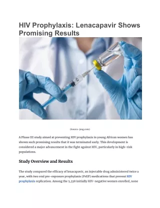 hiv prophylaxis lenacapavir shows promising