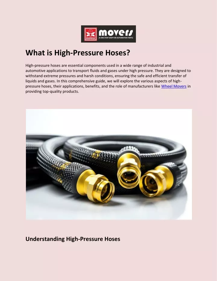 what is high pressure hoses