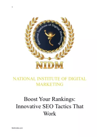 NATIONAL INSTITUTE OF DIGITAL MARKETING