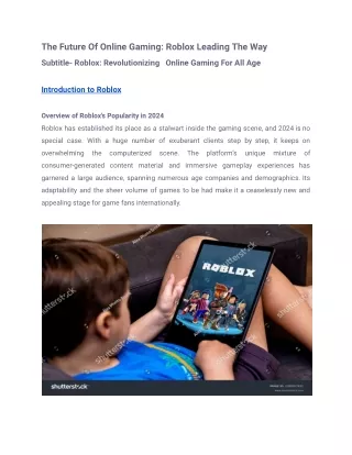 The Future Of Online Gaming_ Roblox Leading The Way