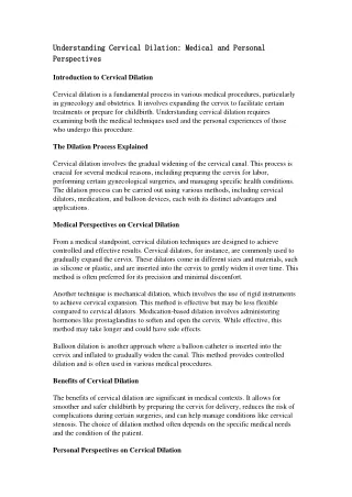 Understanding Cervical Dilation