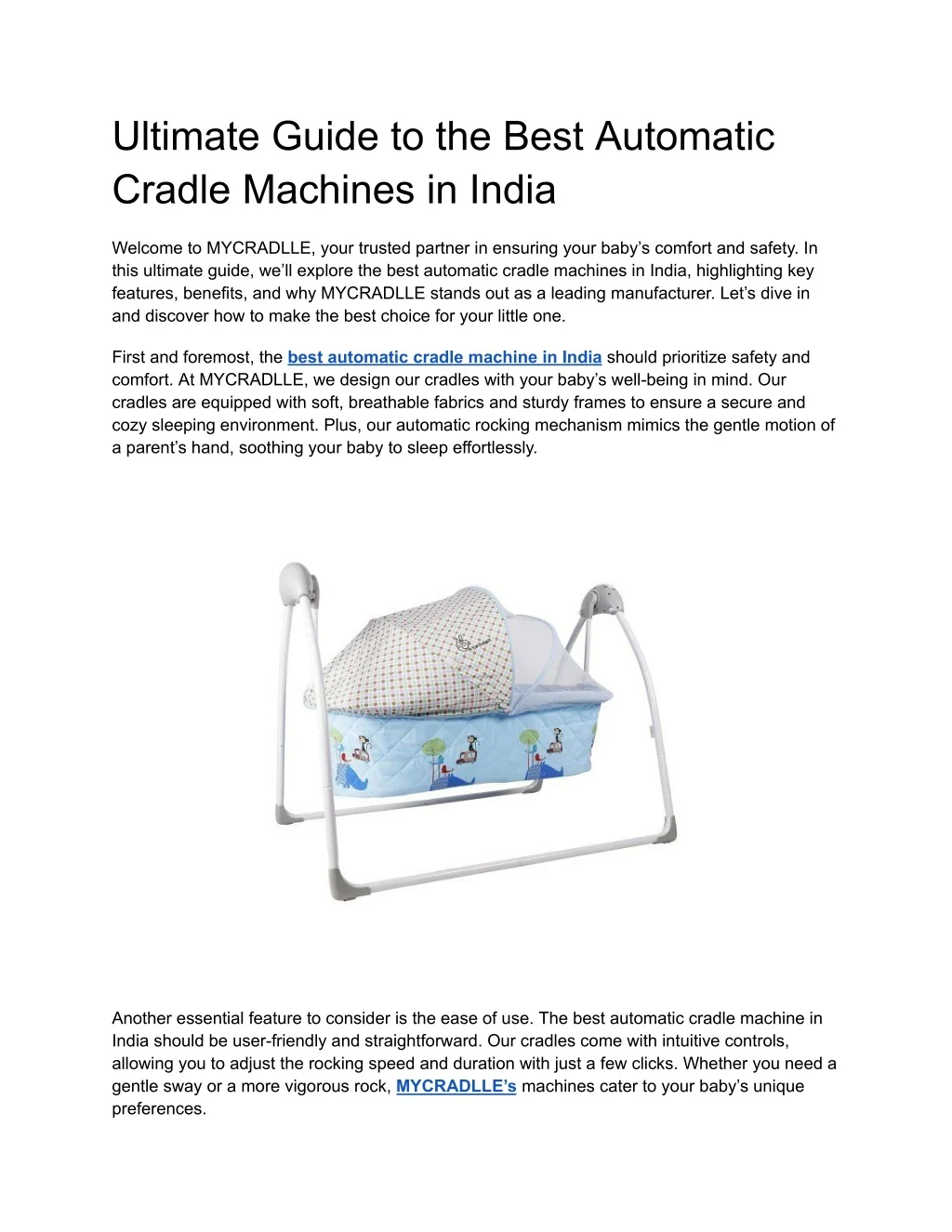 PPT - Ultimate Guide to the Best Automatic Cradle Machines in India ...
