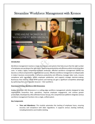 streamline workforce management with kronos