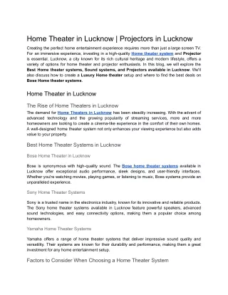 Home Theater in Lucknow _ Projectors in Lucknow