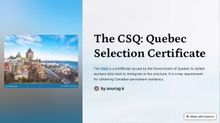 the csq quebec selection certificate
