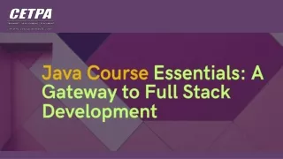 java course essentials a gateway to full stack