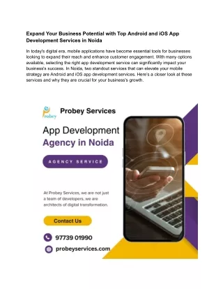 expand your business potential with top android