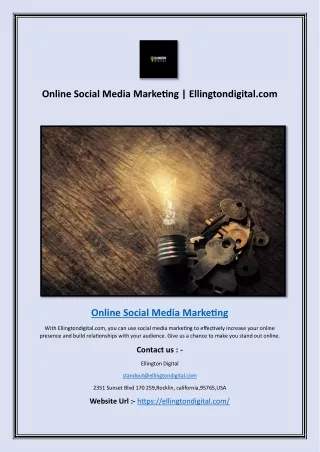 Online Social Media Marketing | Ellingtondigital.com