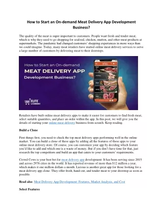 Meat Delivery App Development Company