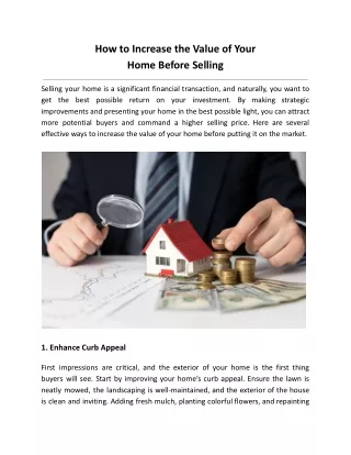 how to increase the value of your home before
