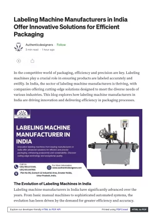 labeling machine manufacturers in india offer