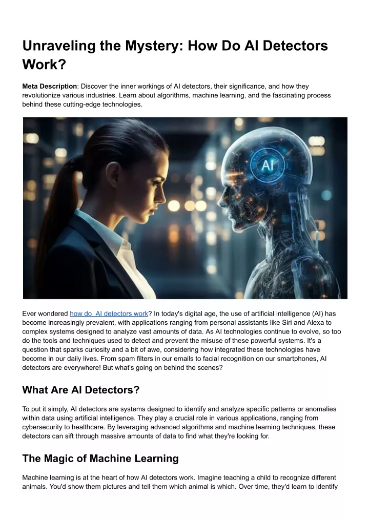 unraveling the mystery how do ai detectors work