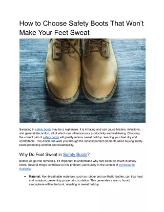 how to choose safety boots that won t make your