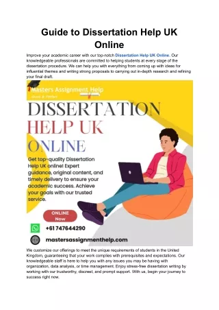 Guide to Dissertation Help UK Online