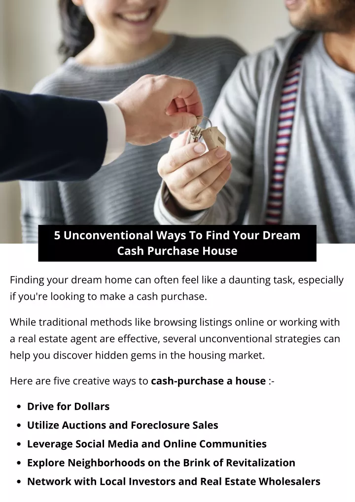 5 unconventional ways to find your dream cash