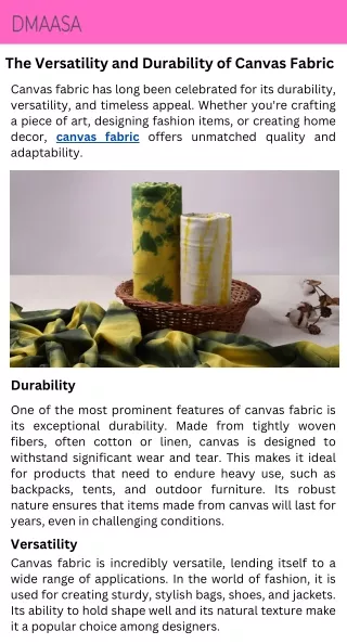 The Versatility and Durability of Canvas Fabric