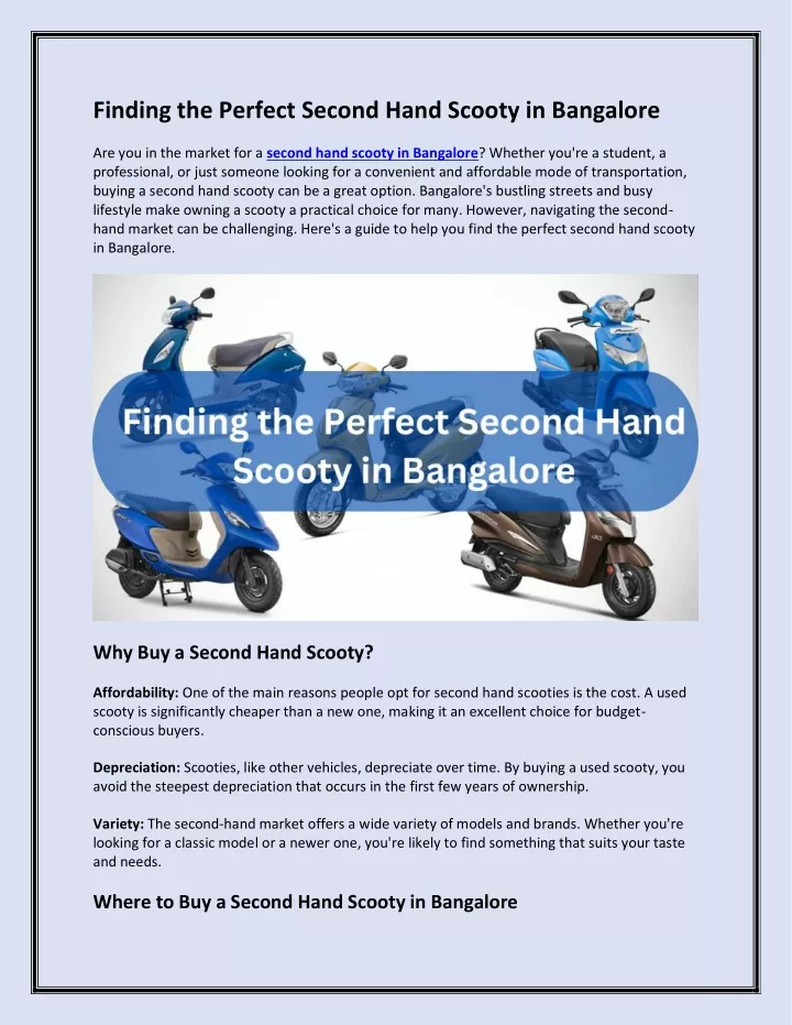 finding the perfect second hand scooty