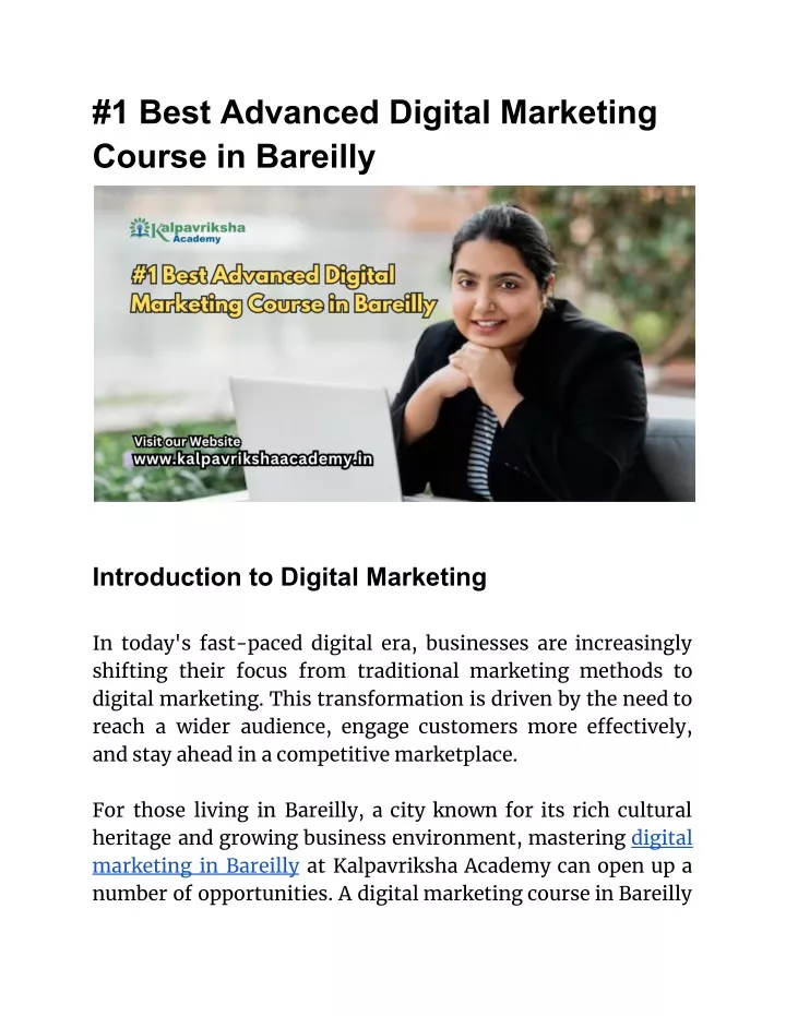 1 best advanced digital marketing course