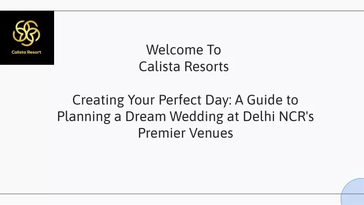 welcome to calista resorts