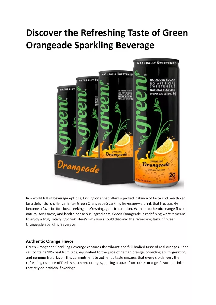 discover the refreshing taste of green orangeade