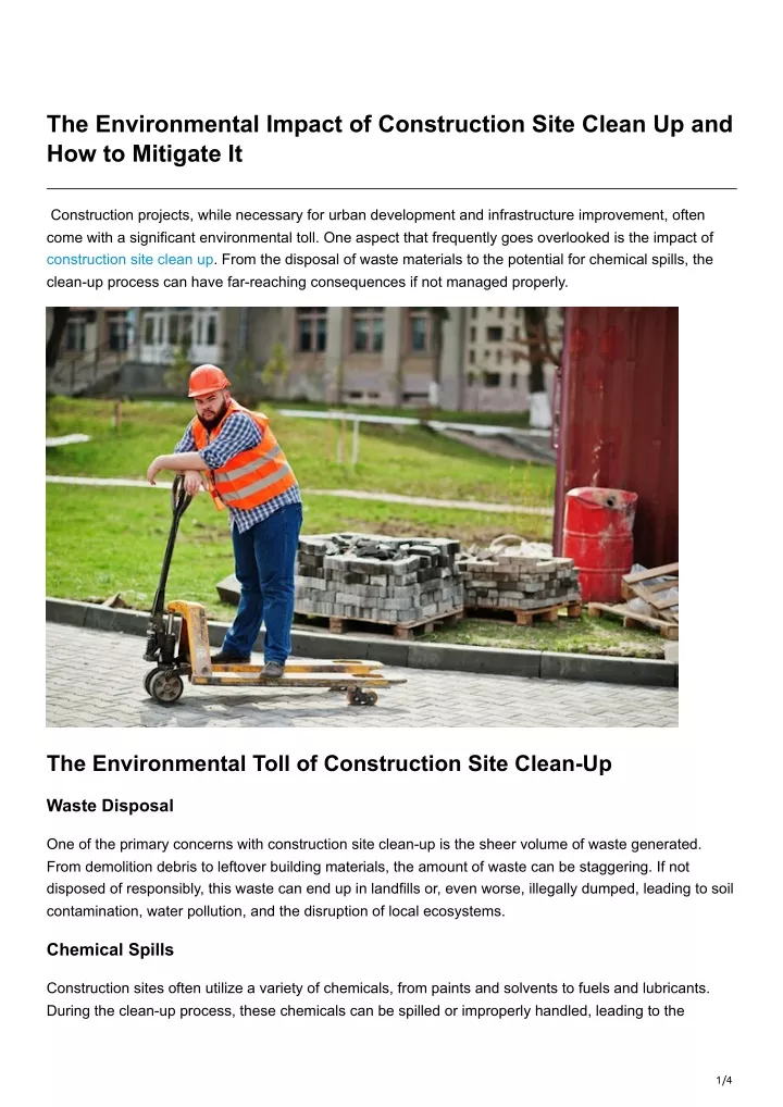 the environmental impact of construction site