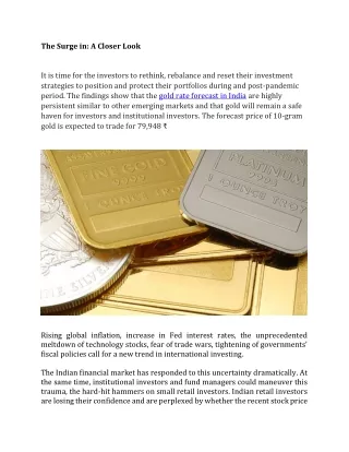 The Surge in Gold and Silver Prices - A Closer Look