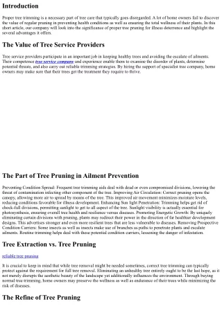 The Importance of Proper Tree Trimming for Disease Deterrence
