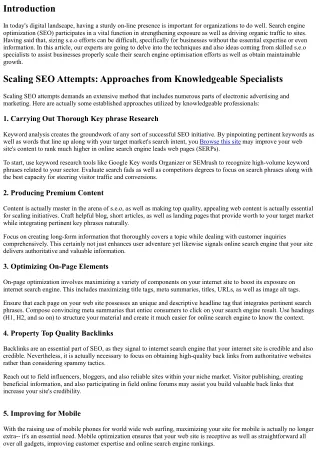 Sizing SEO Efforts: Tactics from Experienced Specialists