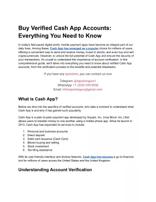 Top site to Buy Verified Cash App Accounts in July 2024