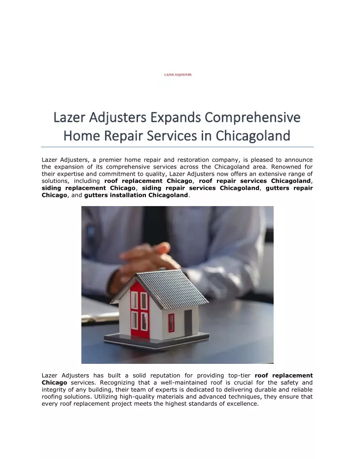 lazer adjusters expands comprehensive lazer