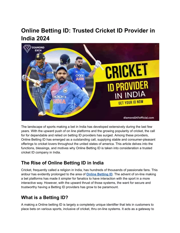 online betting id trusted cricket id provider