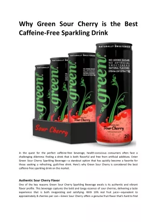 Why Green Sour Cherry is the Best Caffeine-Free Sparkling Drink.docx