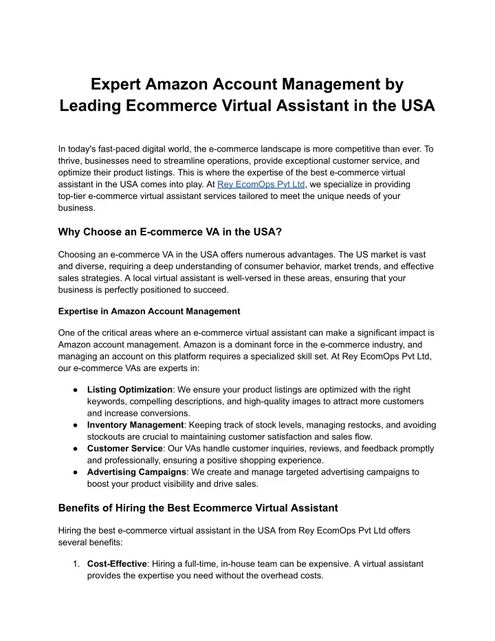 expert amazon account management by leading