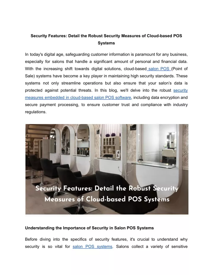 security features detail the robust security