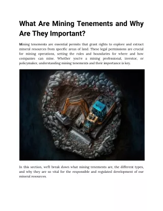 What Are Mining Tenements and Why Are They Important