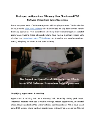 the impact on operational efficiency how cloud