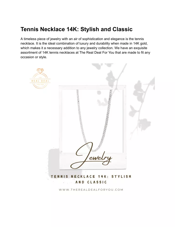 tennis necklace 14k stylish and classic