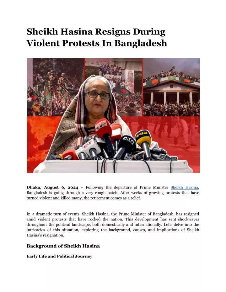 sheikh hasina resigns during violent protests