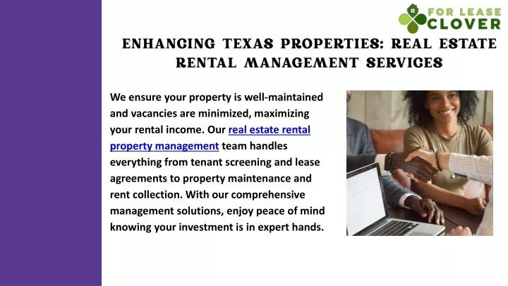 enhancing texas properties real estate rental