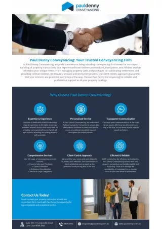 Paul Denny Conveyancing Your Trusted Conveyancing Firm